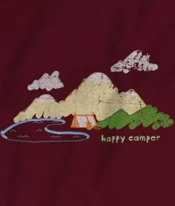 Women Nayked Apparel T-Shirts>Women'S Ridiculously Soft 100% Cotton Graphic Tee | Happy Camper