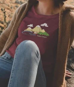 Women Nayked Apparel Tops>Women'S Ridiculously Soft 100% Cotton Graphic Tee | Happy Camper