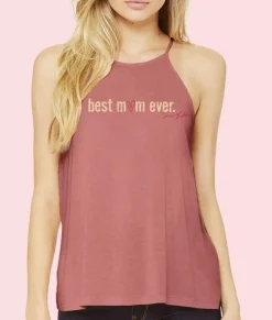 Women Nayked Apparel Tops>Women'S Ridiculously Soft High Neck Graphic Tank | Best Mom Ever