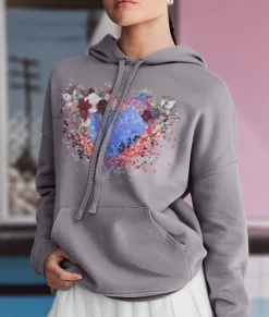 Women Nayked Apparel Tops>Women'S Ridiculously Soft Oversized Graphic Fleece Hoodie | Heart Art