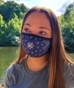 Women Nayked Apparel Accessories>Women'S Ridiculously Soft Bandana Print 2-Layer Face Mask With Adjustable Ear Loops