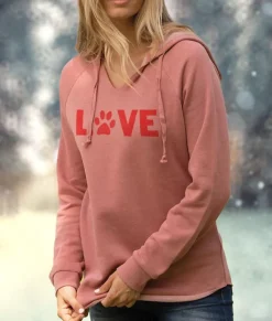 Women Nayked Apparel Hoodies & Sweatshirts>Women'S Ridiculously Soft Wave Wash Valentine'S Day Graphic Hoodie | Love My Pet