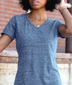 Women Nayked Apparel Tops>Women'S Ridiculously Soft Snow Heather V-Neck T-Shirt