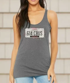 Women Nayked Apparel T-Shirts>Women'S Ridiculously Soft Lightweight Racerback Graphic Tank | 614 Cbus