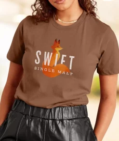 Women Nayked Apparel T-Shirts>Women'S Ridiculously Soft Relaxed Fit 100% Cotton Graphic T-Shirt | Swift Single Malt