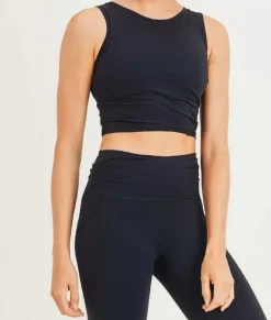 Women Nayked Apparel Tops>Women'S Ruched Sides Active Cropped Top/Discontinued