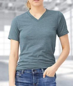 Women Nayked Apparel T-Shirts>Women'S Short Sleeve Slub Jersey V-Neck T-Shirt