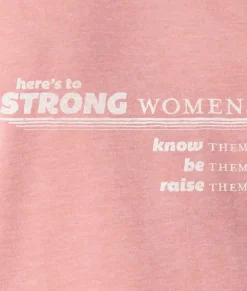 Women Nayked Apparel Tops>Women'S Soft Burnout French Terry Graphic Pullover | Here'S To Strong Women