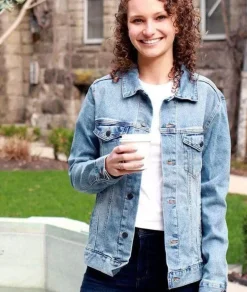 Women Nayked Apparel Cardigans & Sweaters>Women'S Soft Oversized Vintage Denim Jacket