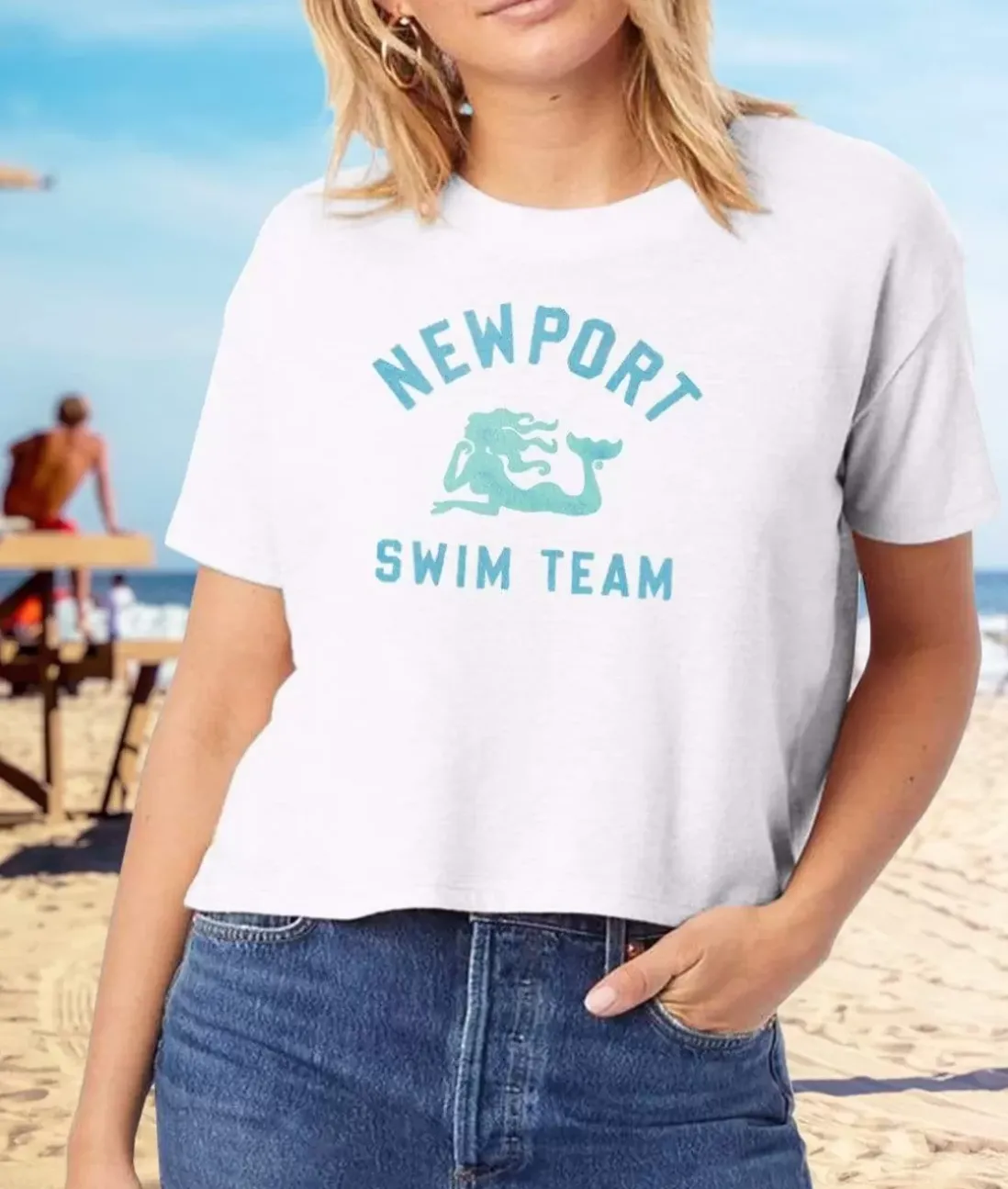 Women Nayked Apparel Tops>Women'S Vintage Graphic Crop T-Shirt | Newport