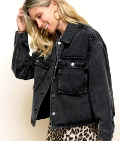 Women Nayked Apparel Outerwear>Women'S Vintage Washed Oversized Denim Jacket/Discontinued